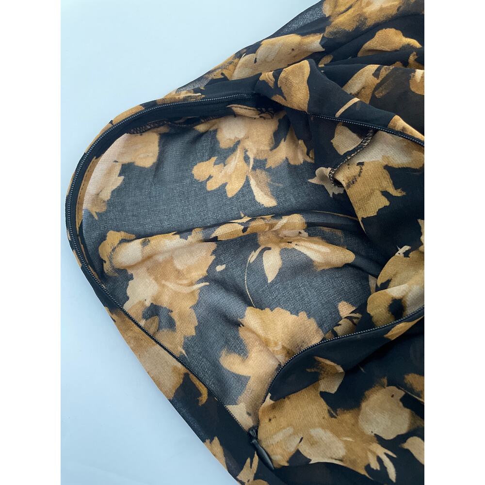 Long Sleeve Sheer Maxi Dress -A New Day - XXL New Black/Brown Floral - Picture 7 of 10